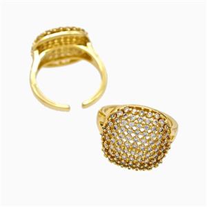 Copper Rings Pave Zirconia 18K Gold Plated, approx 16-18mm, 18mm dia