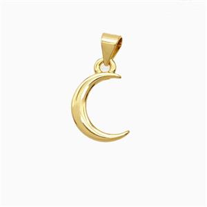 Copper Moon Pendant 18K Gold Plated, approx 10-13mm