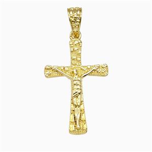 Copper Crucifix Cross Pendant 18K Gold Plated, approx 19-29mm