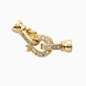 Copper Clasp Pave Zirconia 18K Gold Plated, approx 9-25mm, 5-13m