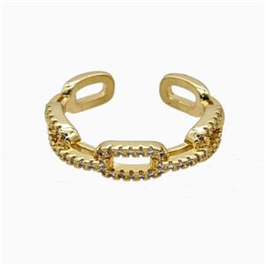 Copper Rings Pave Zirconia 18K Gold Plated, approx 5mm, 18mm dia