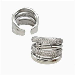 Copper Rings Pave Zirconia Platinum Plated, approx 19mm, 18mm dia