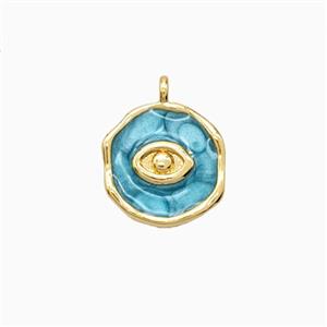 Enamel Copper Pendant, Gold Plated, approx 11-12mm
