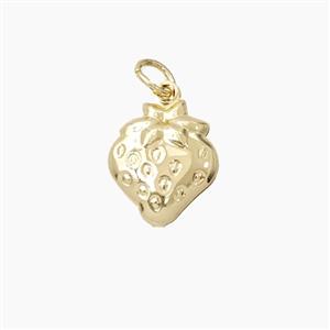 Copper Strawberry Pendant Gold Plated, approx 11-13mm