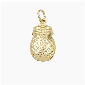 Copper Pineapple Pendant Gold Plated, approx 10-16mm