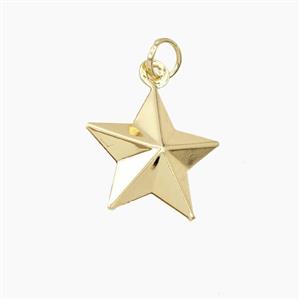 Copper Star Pendant Gold Plated, approx 16mm