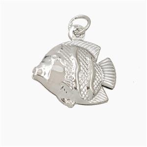 Copper Fish Pendant Platinum Plated, approx 15-17.5mm