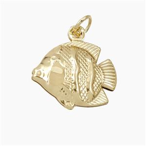 Copper Fish Pendant Gold Plated, approx 15-17.5mm