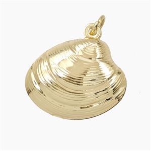 Copper Scallop Shell Pendant Gold Plated, approx 15-19mm