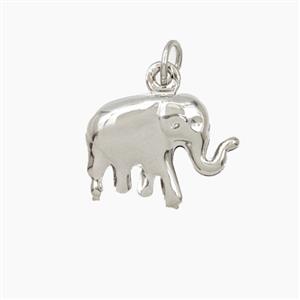 Copper Elephant Pendant Platinum Plated, approx 11-15mm