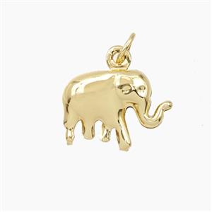 Copper Elephant Pendant Gold Plated, approx 11-15mm