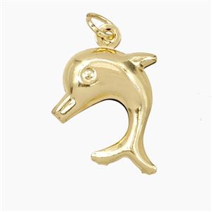 Copper Dolphin Pendant Gold Plated, approx 15-18mm