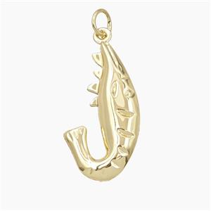Copper Crayfish Pendant Shrimp Gold Plated, approx 14-25mm