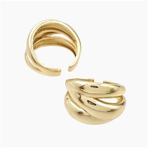 Copper Rings Gold Plated, approx 15mm, 18mm dia