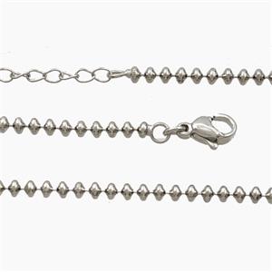 Copper Necklace Chain Platinum Plated, approx 2.8mm, 44-49cm length
