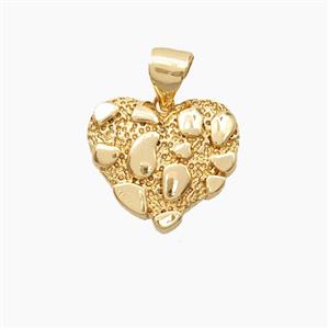 Bohemia Style Copper Heart Pendant Gold Plated, approx 15mm