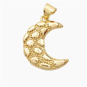 Bohemia Style Copper Moon Pendant Gold Plated, approx 16-19mm