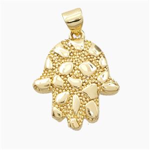 Bohemia Style Copper Hamsahand Pendant Gold Plated, approx 18-19.5mm