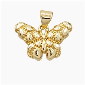 Bohemia Style Copper Butterfly Pendant Gold Plated, approx 13-18.5mm