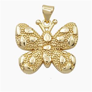 Bohemia Style Copper Butterfly Pendant Gold Plated, approx 18-22mm
