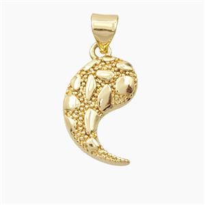 Bohemia Style Copper Comma Sign Pendant Gold Plated, approx 11-18mm
