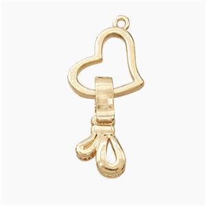 Copper Heart Pendant Gold Plated, approx 9-30mm