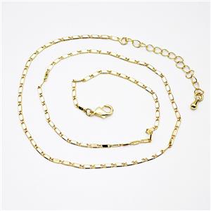 Copper Necklace Chain Gold Plated, approx 1.5mm, 40-45cm length