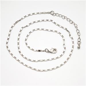 Copper Necklace Chain Platinum Plated, approx 1.5mm, 40-45cm length