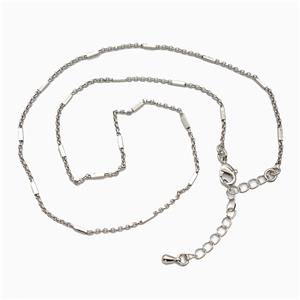 Copper Necklace Chain Platinum Plated, approx 1.5mm, 40-45cm length