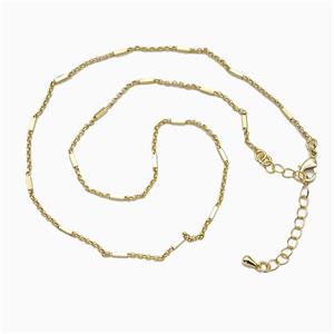 Copper Necklace Chain Gold Plated, approx 1.5mm, 40-45cm length
