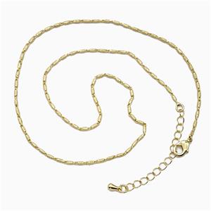 Copper Necklace Chain Gold Plated, approx 1.5mm, 40-45cm length