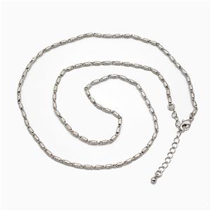 Copper Necklace Chain Platinum Plated, approx 2mm, 54-60cm length