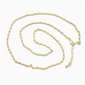 Copper Necklace Chain Gold Plated, approx 2mm, 54-60cm length