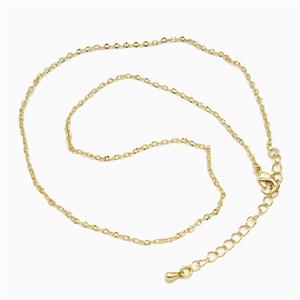 Copper Necklace Chain Gold Plated, approx 2.5mm, 39-44cm length