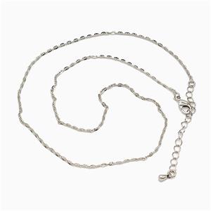 Copper Necklace Chain Platinum Plated, approx 1.6mm, 39-44cm length