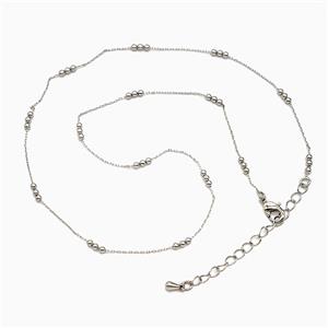 Copper Necklace Chain Platinum Plated, approx 2mm, 38-43cm length