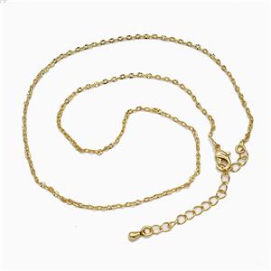 Copper Necklace Chain Gold Plated, approx 1.8mm, 40-45cm length