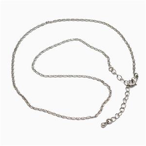Copper Necklace Chain Platinum Plated, approx 1.8mm, 40-45cm length