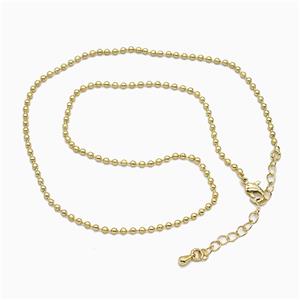 Copper Necklace Chain Gold Plated, approx 2mm, 40-45cm length