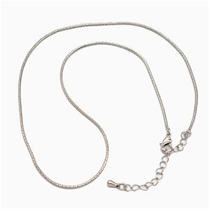 Copper Necklace Chain Platinum Plated, approx 1.2mm, 40-45cm length