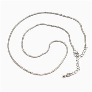 Copper Necklace Chain Platinum Plated, approx 1.4mm, 40-45cm length