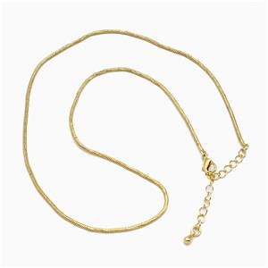Copper Necklace Chain Gold Plated, approx 1.4mm, 40-45cm length