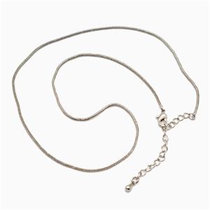 Copper Necklace Chain Platinum Plated, approx 1.2mm, 40-45cm length