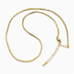Copper Necklace Chain Gold Plated, approx 2mm, 40-45cm length