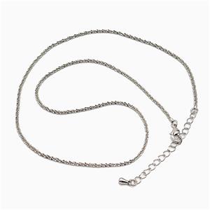 Copper Necklace Chain Platinum Plated, approx 1.6mm, 40-45cm length