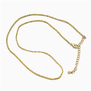 Copper Necklace Chain Gold Plated, approx 1.6mm, 40-45cm length