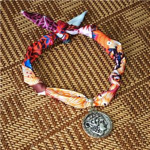 Jewelry Findings Necklace with Silk scarf, approx 38mm, 68cm length