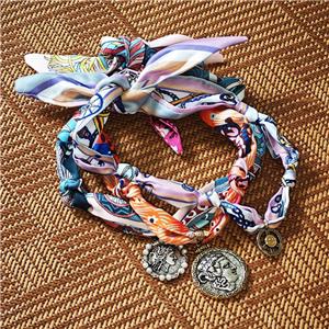 Jewelry Findings Necklace with Silk scarf, approx 20-38mm, 68cm length