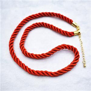 Red Nylon Wire Necklace, approx 5mm, 40-45cm length