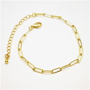 Copper Bracelets Chain Gold Plated, approx 3-9mm, 18-23cm length